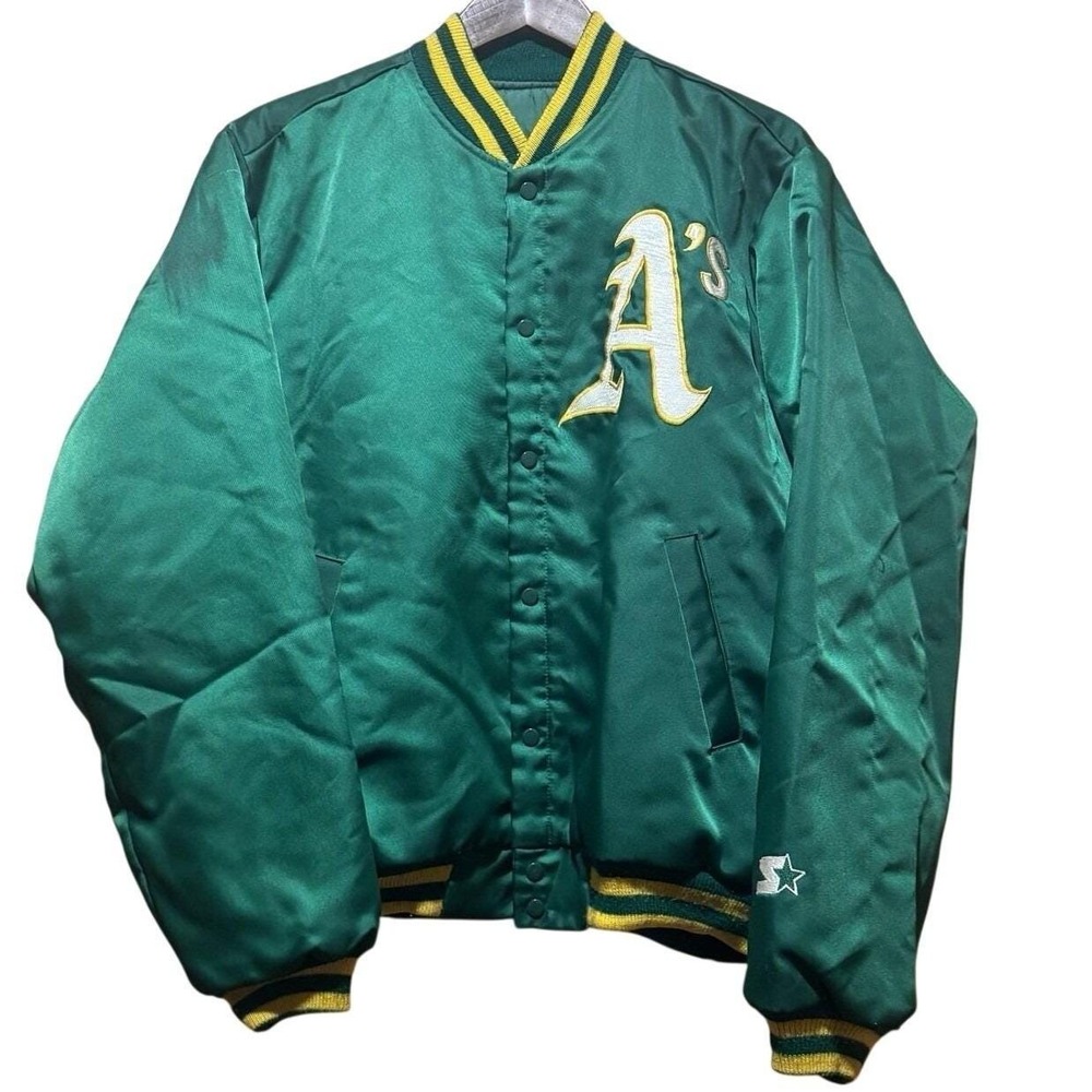 VTG Major League Baseball Oakland A's Green Starter Jacket Size L/XL Unisex